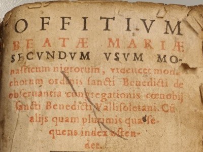 Obra del mes. Septiembre 2024. Offitium Beatae Mariae., 1583