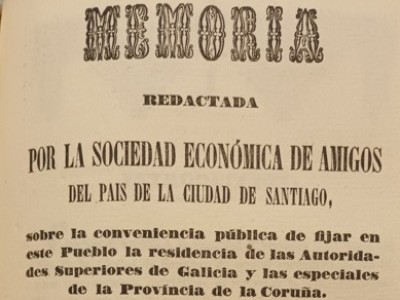 Obra del mes. Noviembre 2024. Memoria redactada por la Sociedad Económica de Amigos del País ...